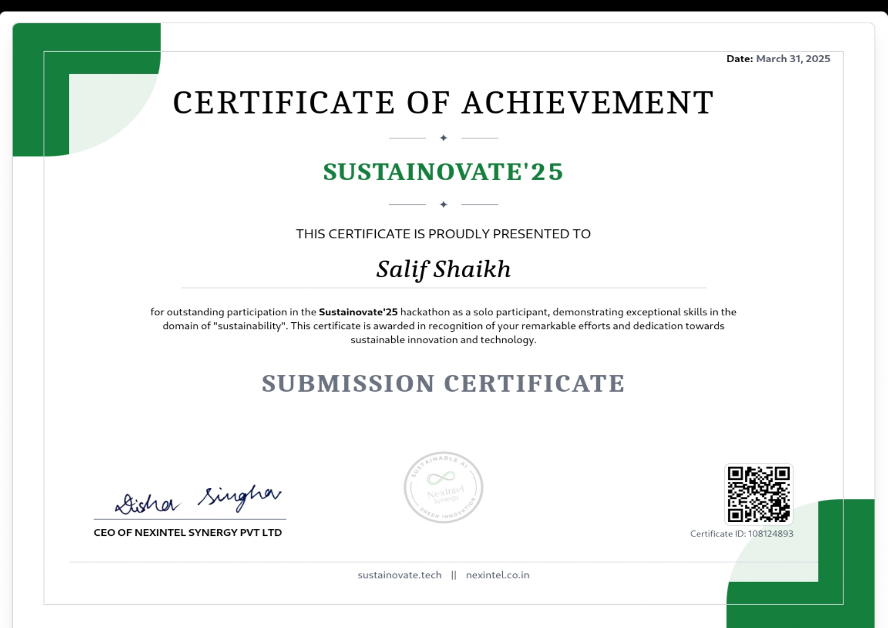 Sustainovate Hackathon 2025